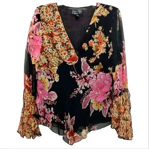 Vintage Women's Floral top Blouse